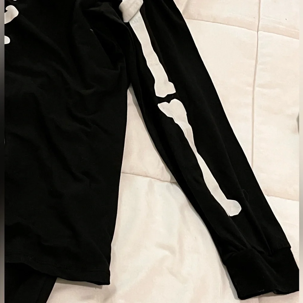 Black Skeleton Print Halloween Costume